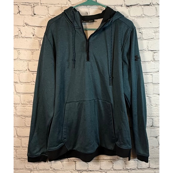 Under‎ Armour Pullover Hoodie ColdGear Half Zip Sweatshirt Large - Picture 1 of 3